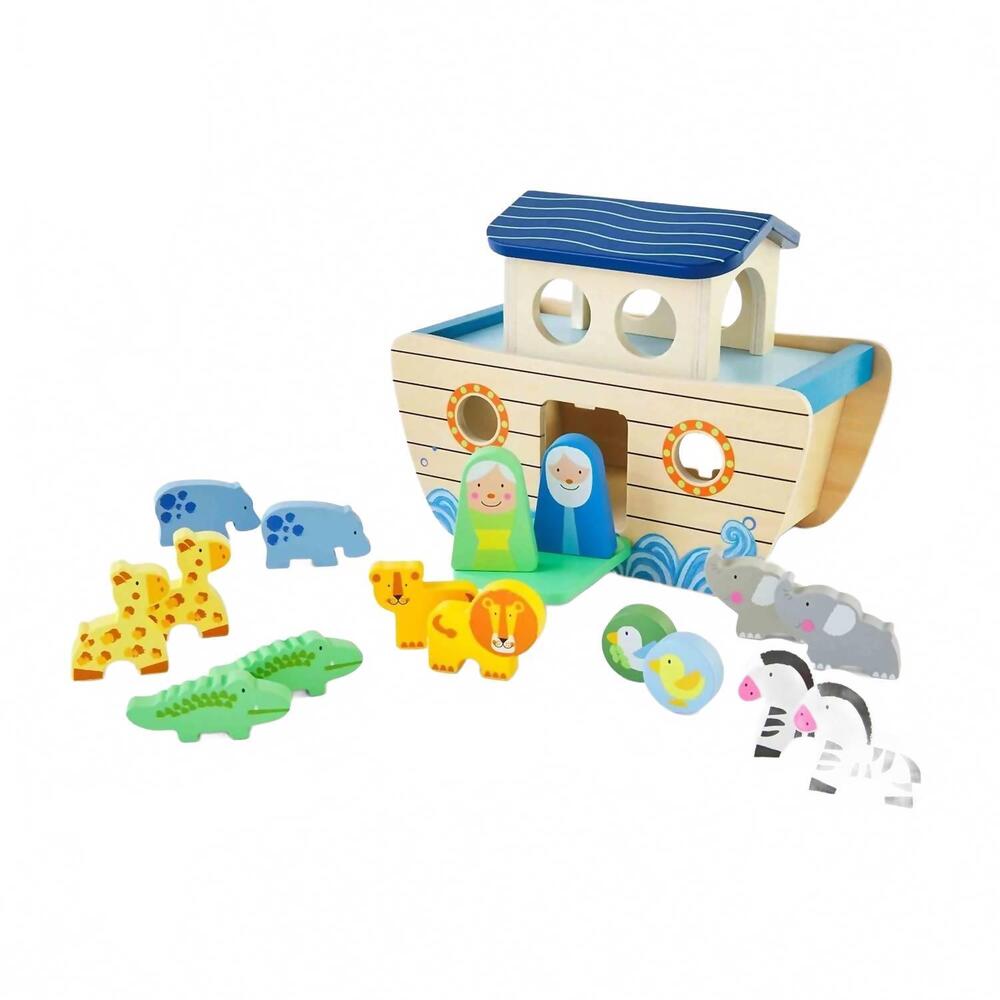 NEW MUDPIE kid's noah's ark shape sorter set in multi